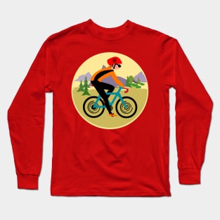 Cyclist, woman racing in the nature Long Sleeve T-Shirt